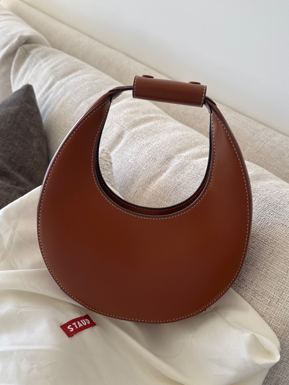 STAUD Mini Moon Bag in Tan *LIKE NEW*